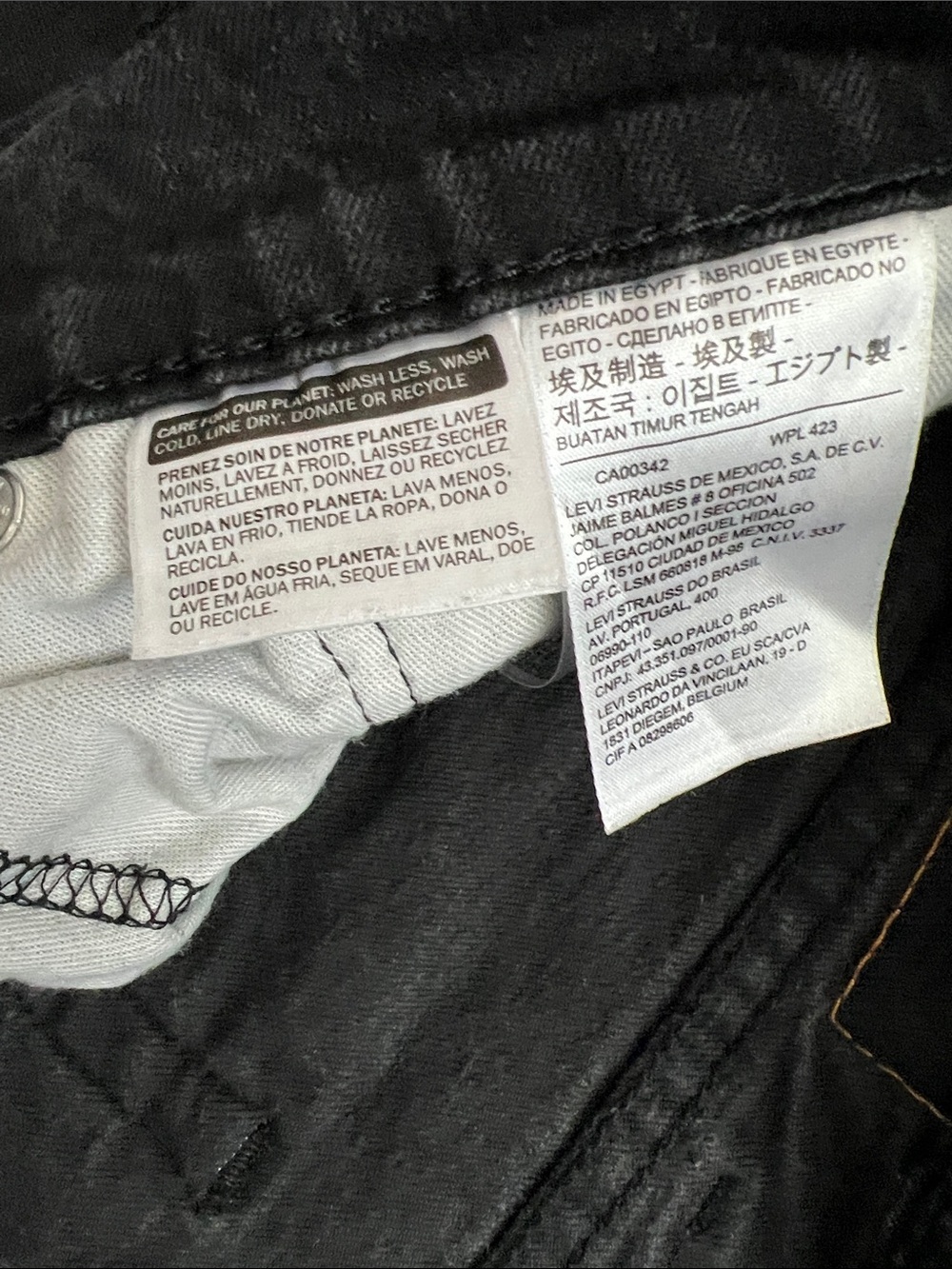 Levi’s 502 Black Men’s Custom Raw Hem Cropped Straight-Leg Stretch Jeans Size 42 - Picture 7 of 13